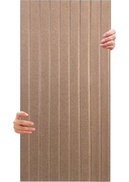 Akustik ve Dekoratif Lambiri Desenli Keçe Panel 45X90 cm / 2 Adet / 0,81 M² Bej