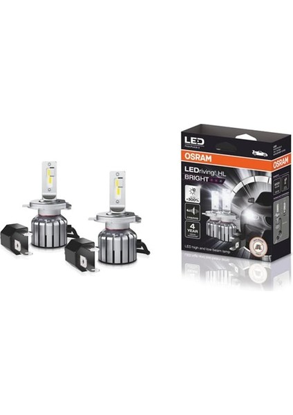 H4 LED Xenon KIT%300 Fazla Işık / 4 Yıl Garantili 12V (2 Adet Far Için)