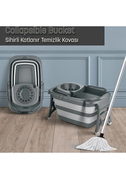 20 Litre Katlanabilir Mop ve Kovası - Temizlik Kovası - Paspas ve Kova - Ev Tipi Moplar ve Kova Setleri - fiyatları