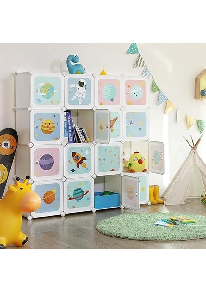 15 Küplü Raf Sistemi, Çocuklar Için Saklama Dolabı, Geçmeli Raf, Plastikten Yapılmış Ayakkabı Rafı, Kapaklı Gardırop, Çok Amaçlı, Ayakkabı, Oyuncak, 153 x 31 x 153 Cm, Beyaz LPC902W fırsatları