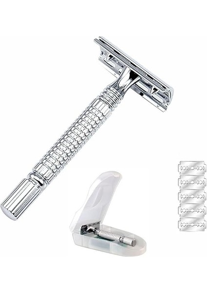 Paslanmaz Çelik Kutulu Manuel Geleneksel Traş Aleti Makinesi 5 Jilet modelleri