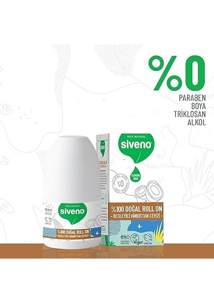 %100 Doğal Roll On Hindistan Cevizli Deodorant Ter Kokusu Önleyici Bitkisel Lekesiz Vegan 50 ml modelleri