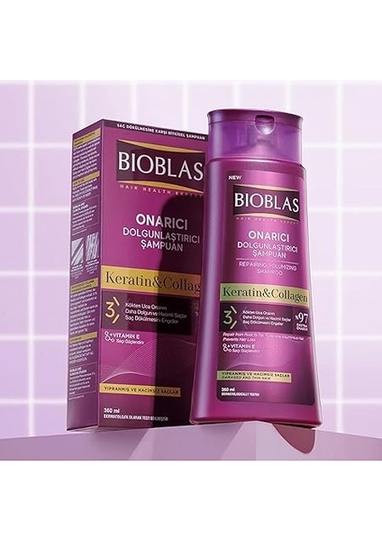 Collagen ve Keratin Içeren Onarıcı Dolgunlaştırıcı Şampuan (360 Ml) indirimleri