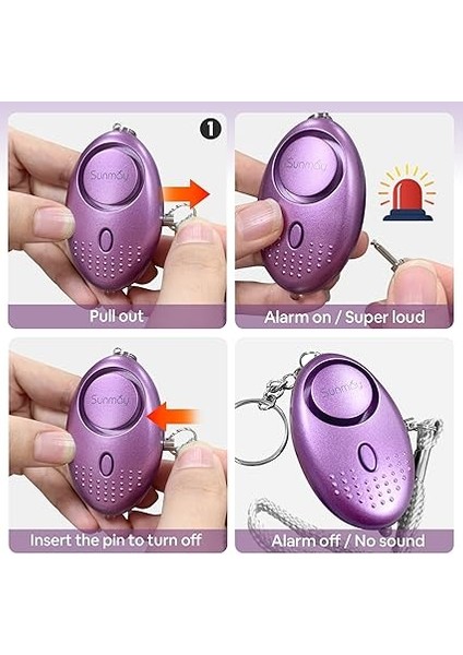 Kişisel Alarm, 5 Paket 140DB LED Işıklı Kişisel Güvenlik Alarmı, Kadınlar, Çocuklar, Yaşlı, Gece Vardiyaları Için Kendini Savunma Acil Alarmları modelleri