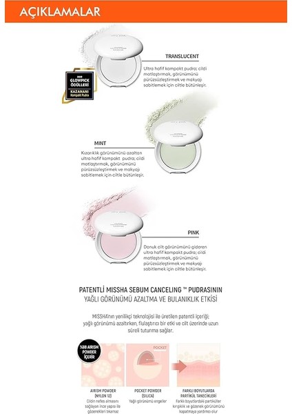 Kızarık Görünümü Azaltarak Makyajı Sabitleyen Ultra Hafif Pudra Airy Pot Pressed Powder (Mint) modelleri