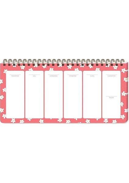 Color 13X27 Haftalık Spiralli Planner - Minik Papatya