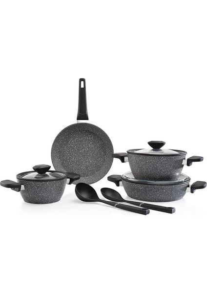 Alpha Granit Tencere Seti 9 Parça-Gri fiyatları