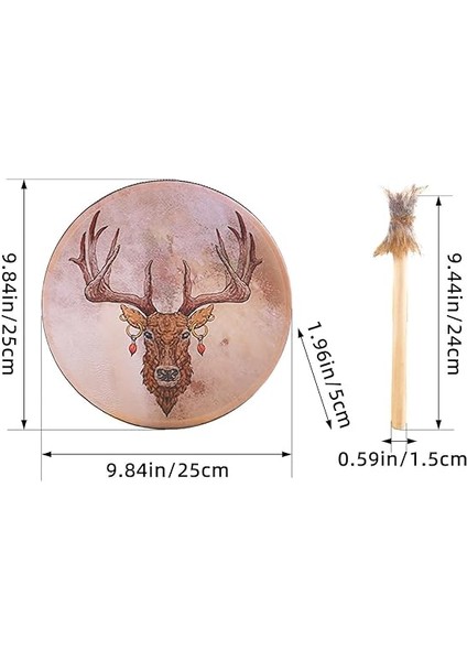 Için Şaman El Tamburu, Şaman Davul, 9 Inç El Yapımı Geyik Kafası Tasarımlı Davul – Sound Healer Instrumental Shaman Drum, Ruhani Müzik Için, indirimleri