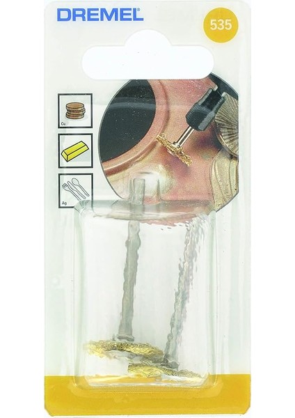 535 Pirinç Fırça, Altın, Bronz ve Bakır Temizleme, 19 Mm, 2'li indirimleri