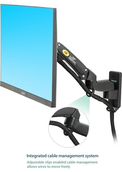 Bayou Nb F150 Ergoflex 17-35" Duvara Montaj Monitör Tutucu Kol Amortisörlü Monitör Standı indirimleri