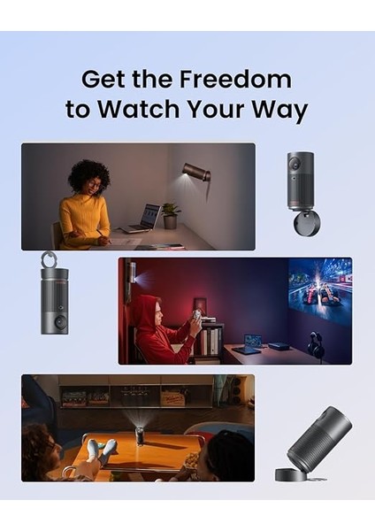 By Anker, Capsule Air, Dünyanın En Küçük Google Tv Projeksiyon Cihazı, Sadece 650G, 2 Saat Oynatma, Otomatik Odak - Siyah fırsatları