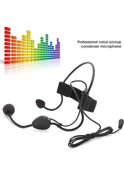 Mikrofonu, 3.5mm Tak Kulak Kancalı Mikrofon Çok Yönlü Headworn Mikrofon Performans Öğretimi Için Mini Kondenser Mıc indirimleri