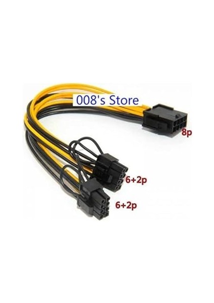 8 Pin Power Splitter Pci-E Molex 8 Pin Çift 8pin 6 + 2 Pin Pcı Ex modelleri