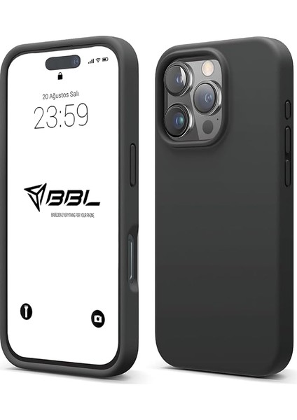 iPhone Kılıf Ince Sıvı Silikon 3 Katmanlı Tam Kaplamalı Yumuşak Jel Kauçuk Kılıf Kapak (Siyah, iPhone 16 Pro)