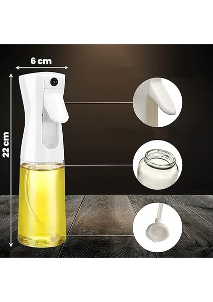 Cam Sprey Yağdanlık, Akıtma Damlatma Yapmaz, Limon, Sirke, Yağ Püskürtücü 225 ml Airfryer Kızartma Izgara Salata Için Yağlık 1 Adet. (Beyaz) fırsatları