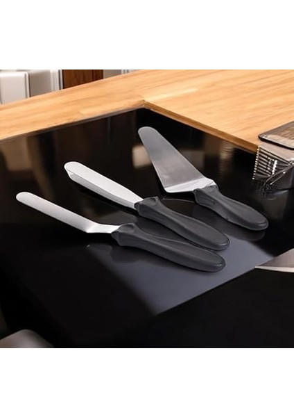 Paslanmaz Çelik Kaymaz Saplı 3'lü Spatula Seti modelleri