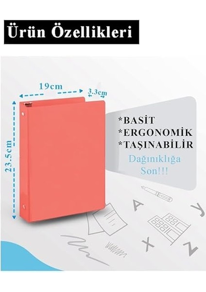 Halkalı Klasör 1 Adet A4 Pvc Öğrenci ve Ofis Tipi Evrak Sunum Klasörü Iç Cepli Otomatik Mekanizmalı Büro Okul Arşivle Pembe indirimleri