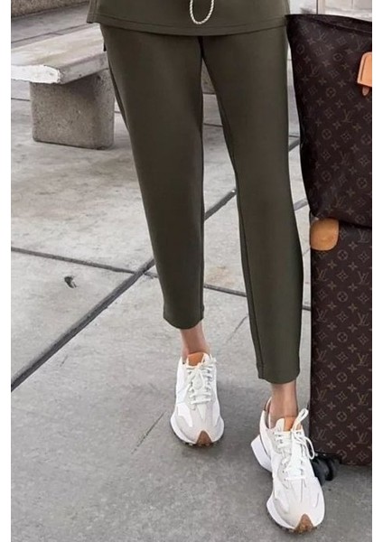 Kadın Uzun Kollu Balıkçı Yaka Belden Lastikli Modal Bluz ve Pantolon Ikili Takım fırsatları