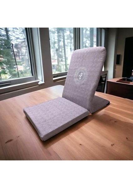 Sandalyesi, Backjack, Sırt Destekli Yer Minderi, Ohm Baskılı Meditasyon Sandalyesi (Mor)