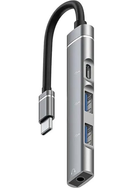 Ses Kartlı USB Hub Çoklayıcı Adaptör 4 In 1 Ses Kartlı Usb/type-C To USB 3.0, USB C ve 3.5mm Jak Çıkışlı Macbook Uyumlu Çevirici Adaptör Çok Portlu Çoklayıcı 4in1 USB Hub Gümüş Renk ZR615 fiyatları
