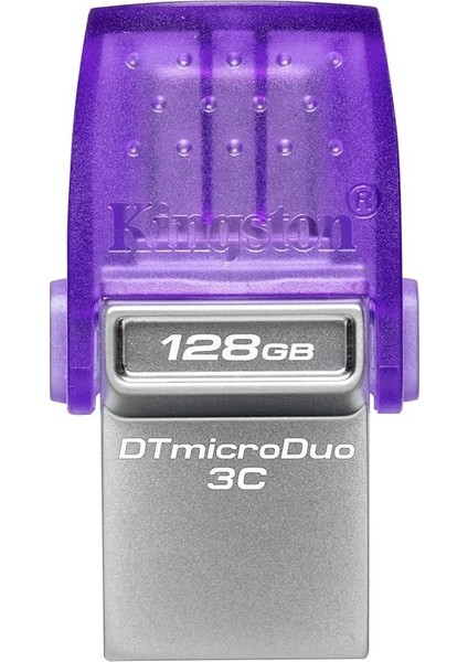 Datatraveler Microduo 3c USB Bellek 128GB USB Gen 3 Type-C ve Type-A - DTDUO3CG3/128GB, Mor + Gümüş modelleri