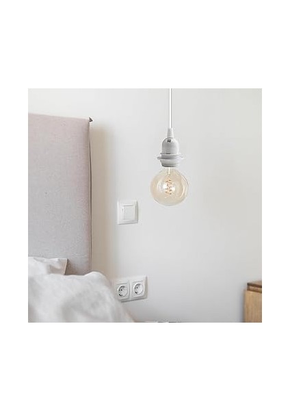 Beyaz 3 Metre Kablolu Tesisat Aydınlatma Sarkıt Tesisat Duy E27 Aç Kapa Anahtarlı Fişli Rakorlu modelleri