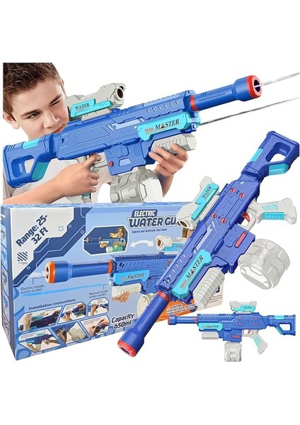 Atış Yapan Su Tabancası Mega Boy Pilli Bataryalı Su Tabancası