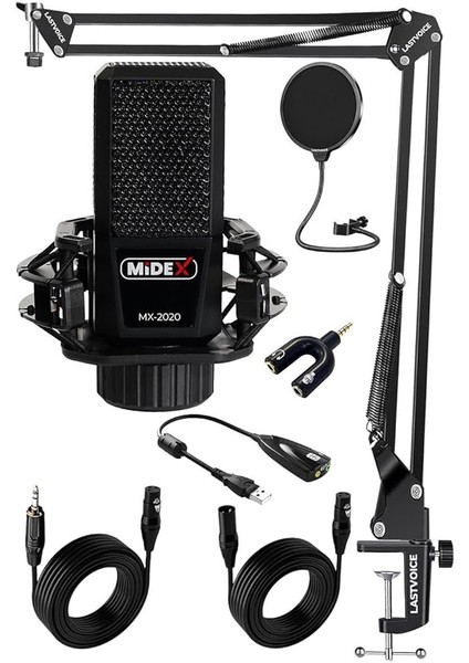 MX-2020 Stf Stüdyo Kondenser Mikrofon Stand Filtre