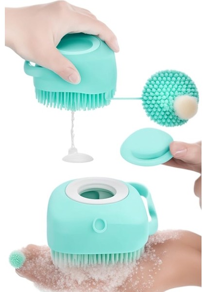 Şampuan Hazneli Silikon Banyo Lifi Peeling Etkili Masaj Fırçası Derinlemesine Temizlik ve Ölü Deri Arındırma Için Pratik Cilt Bakım Aleti modelleri