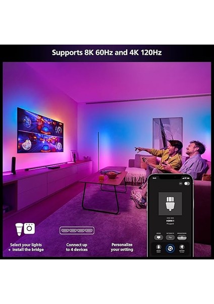 Hue HDMI Sync Box 8k, 4 HDMI Bağlantısı, Akıllı Aydınlatma, Gen2 indirimleri