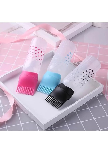 120 ml Plastik Saç Boyası Doldurulabilir Şişe Aplikatör Kuaför Saç Boyama Tarağı Aplikatörü fırsatları