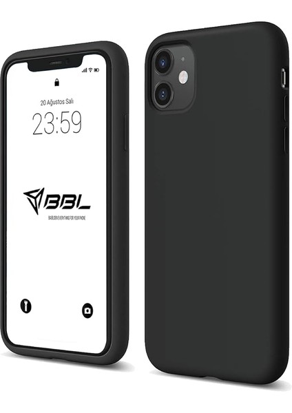 iPhone Kılıf Ince Sıvı Silikon 3 Katmanlı Tam Kaplamalı Yumuşak Jel Kauçuk Kılıf Kapak (Siyah, iPhone 11)