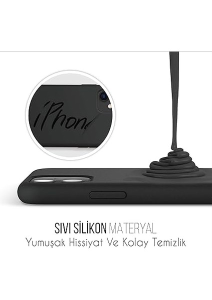 iPhone Kılıf Ince Sıvı Silikon 3 Katmanlı Tam Kaplamalı Yumuşak Jel Kauçuk Kılıf Kapak (Siyah, iPhone 11) fiyatları