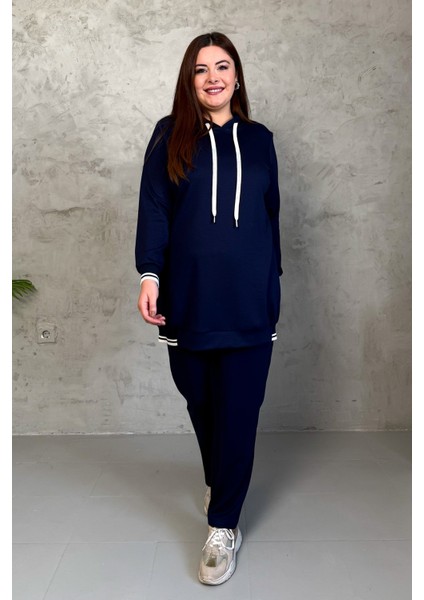 Kadın Kapüşonlu Ribanalı Takım 7540