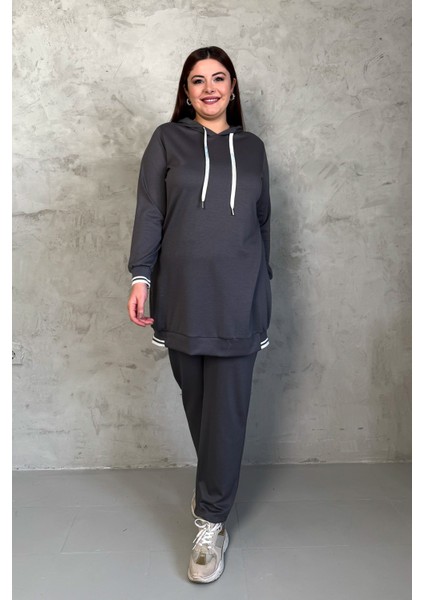 Kadın Kapüşonlu Ribanalı Takım 7540