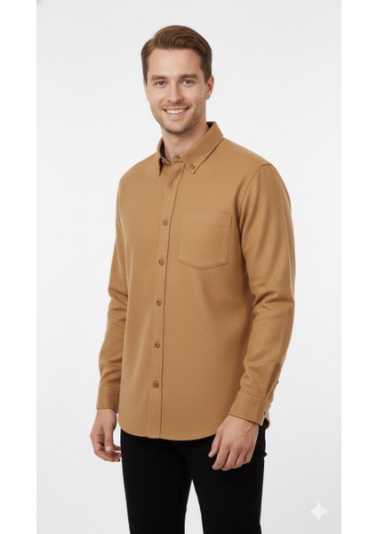 Erkek Düz Klasik Flamel Gömlek 8021