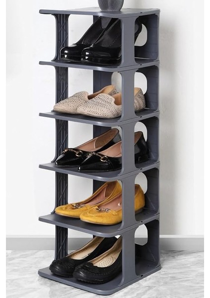 Home 5 Katlı Plastik Ayakkabılık Raf, Eklenebilir ve Büyütülebilir Düzenleyici Organizer, Kapı Önü ve Ev Içi Kullanım Için Ideal, Uzun Ömürlü ve Dayanıklı (Antrasit Gri) indirimleri