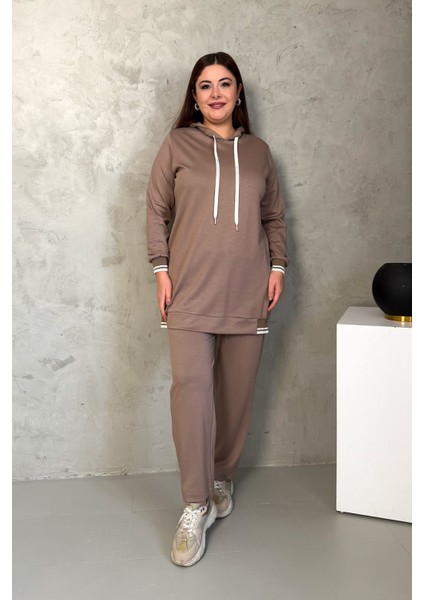Kadın Kapüşonlu Ribanalı Takım 7540