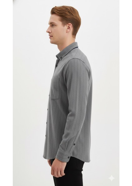 Erkek Klasik Çizgili Flamel Gömlek fiyatları