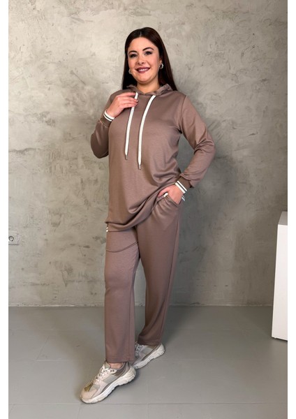 Kadın Kapüşonlu Ribanalı Takım 7540