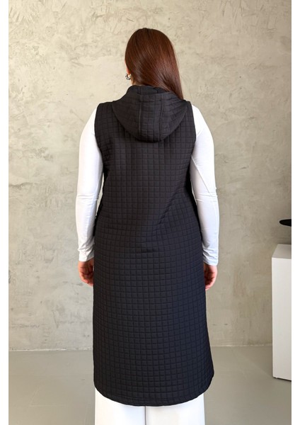 Kadın Kapitone Fermuarlı Uzun Yelek 7545 modelleri