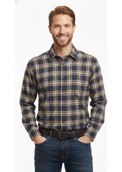 Erkek Klasik Ekose Flamel Gömlek 8018