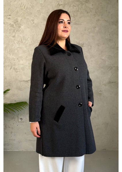 Kadın Yakası Kürklü Uzun Triko Hırka fiyatları