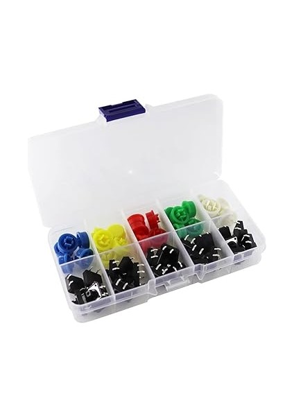12X12MM 25 Adet Başlıklı Tact Buton Set 4 Pin 5 Renk Dokunmatik Anlık Basmalı Düğme Anahtar Push Soket Breadboard Pcb Devre indirimleri