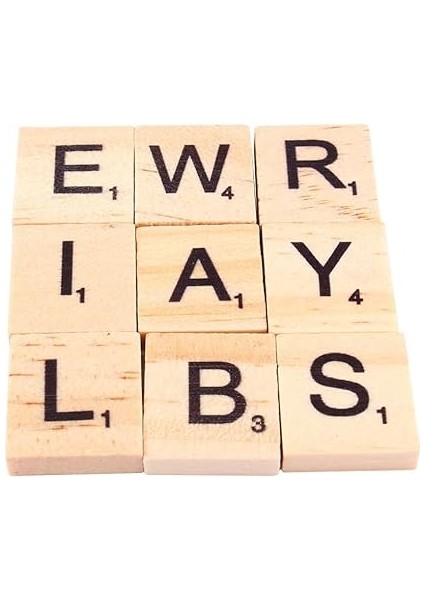 100 Adet Bulmaca Fayans, Harfler Alfabe Ahşap Parçalar Sayılar Kolye Kelime Scrabble Oyunu Eğitim Oyunları Yazım El Sanatları, Noel Düğün Doğum Günü Dekorasyonu fiyatları