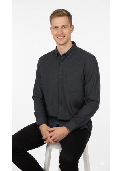 Erkek Düz Klasik Flamel Gömlek 8021 fırsatları