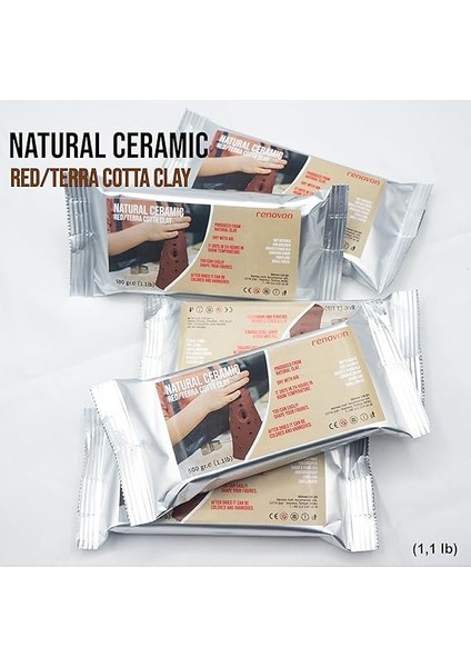 Seramik Kil Hamuru, Kırmızı Terra/cotta 500 gr Fırınlamaya Gerek Olmayan Güzel Sanatlar Figür Heykel Modelleme Oyun ve Montessori Sınıfları Için Toksik Olmayan Doğal Kil modelleri