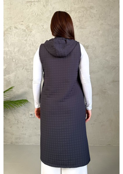 Kadın Kapitone Fermuarlı Uzun Yelek 7545 fırsatları