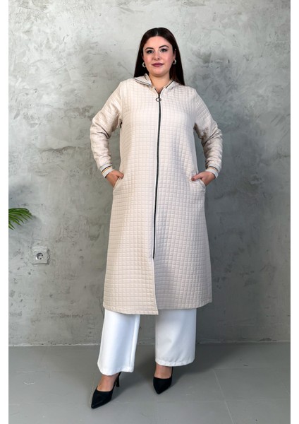 Kadın Kapitone Fermuarlı Kap 7547