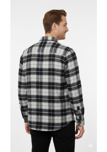 Erkek Klasik Ekose Flamel Gömlek 8020 modelleri